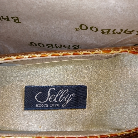 Vintage Selby bamboo yellow snakeskin shoe 5.5 - Picture 6 of 11